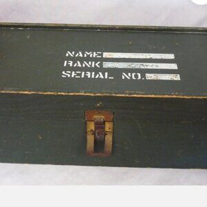 Vintage G​.I​. Joe doll toy US military wooden personal storage box 60s